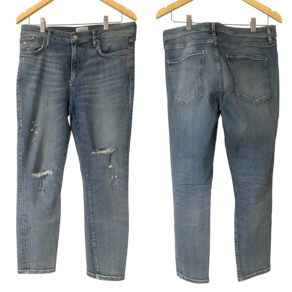 Agolde Sophie High Rise Skinny Crop Distressed Jeans Size 32 In Outsider Wash - Picture 13 of 14